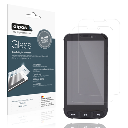 Klare Displayschutzfolie von dipos passend für Olympia Neo Mini, 9H kratzfest und blasenfrei montiert