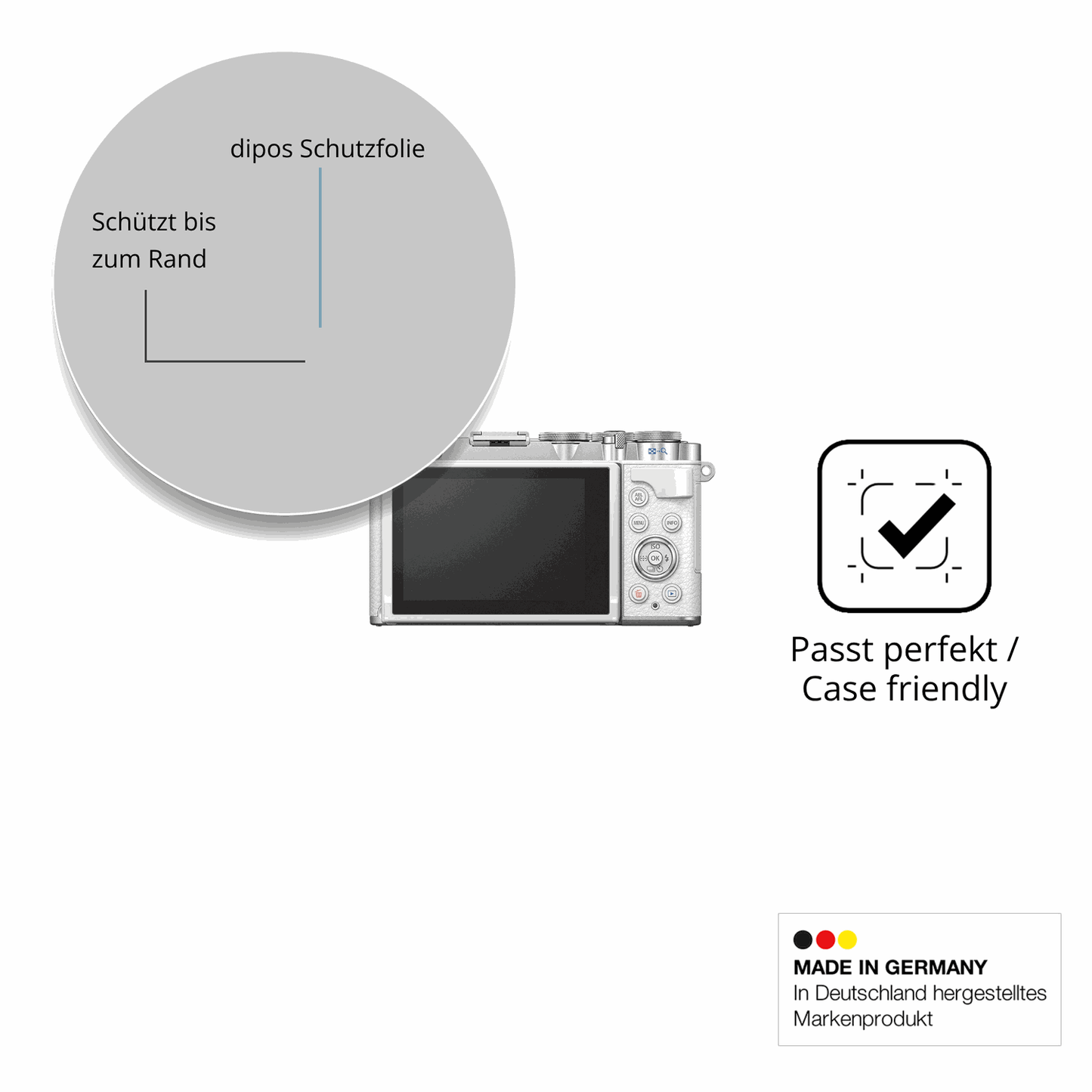 2x Screen Protector for OM SYSTEM E-P7 matte Flexible Glass 9H dipos