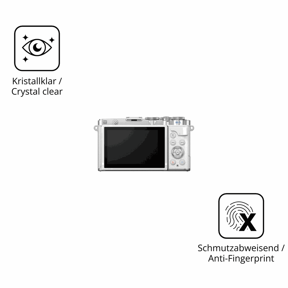 2x Screen Protector for OM SYSTEM E-P7 Flexible Glass 9H dipos