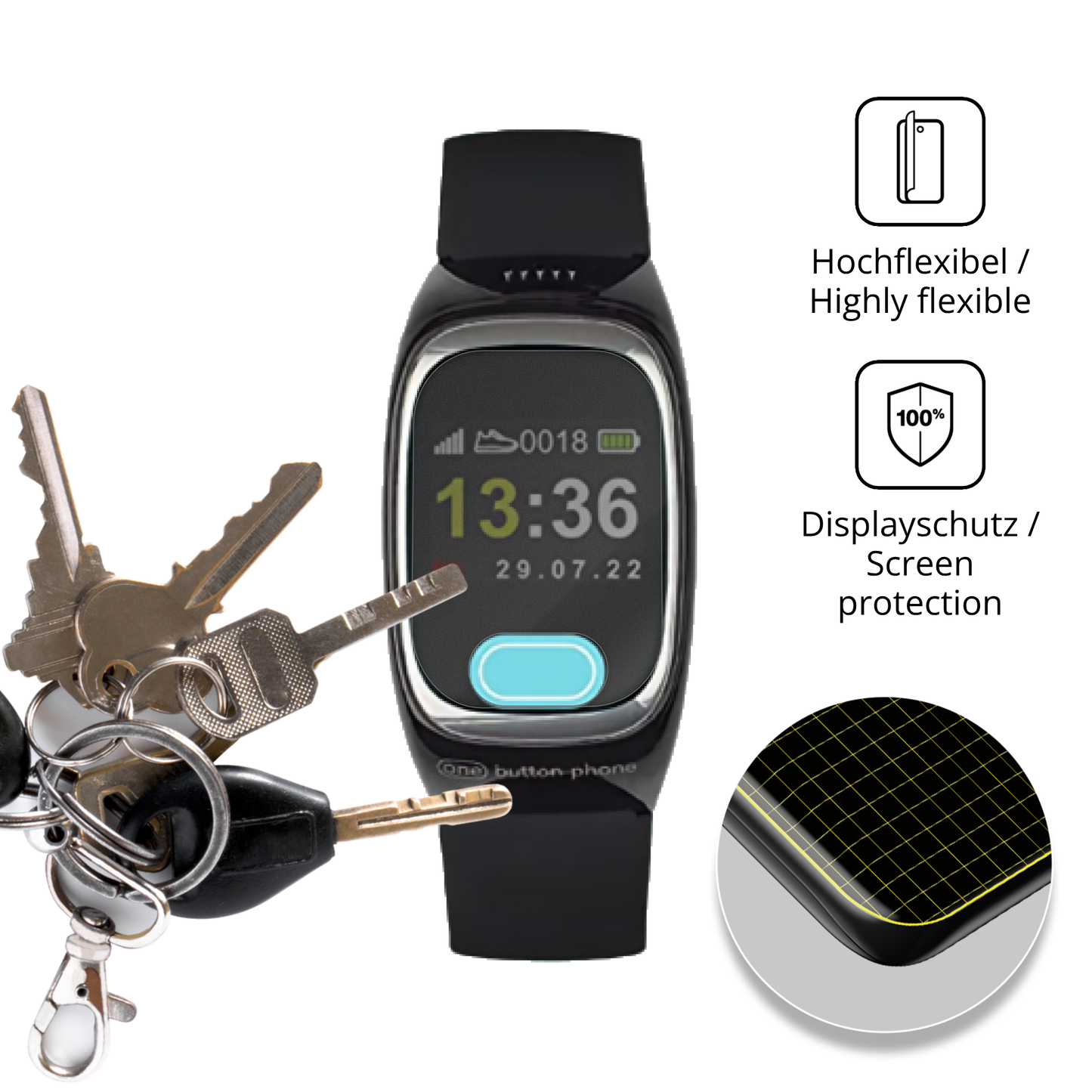 Full Cover Privacy Blickschutzfolie für One Button Phone Model 2022