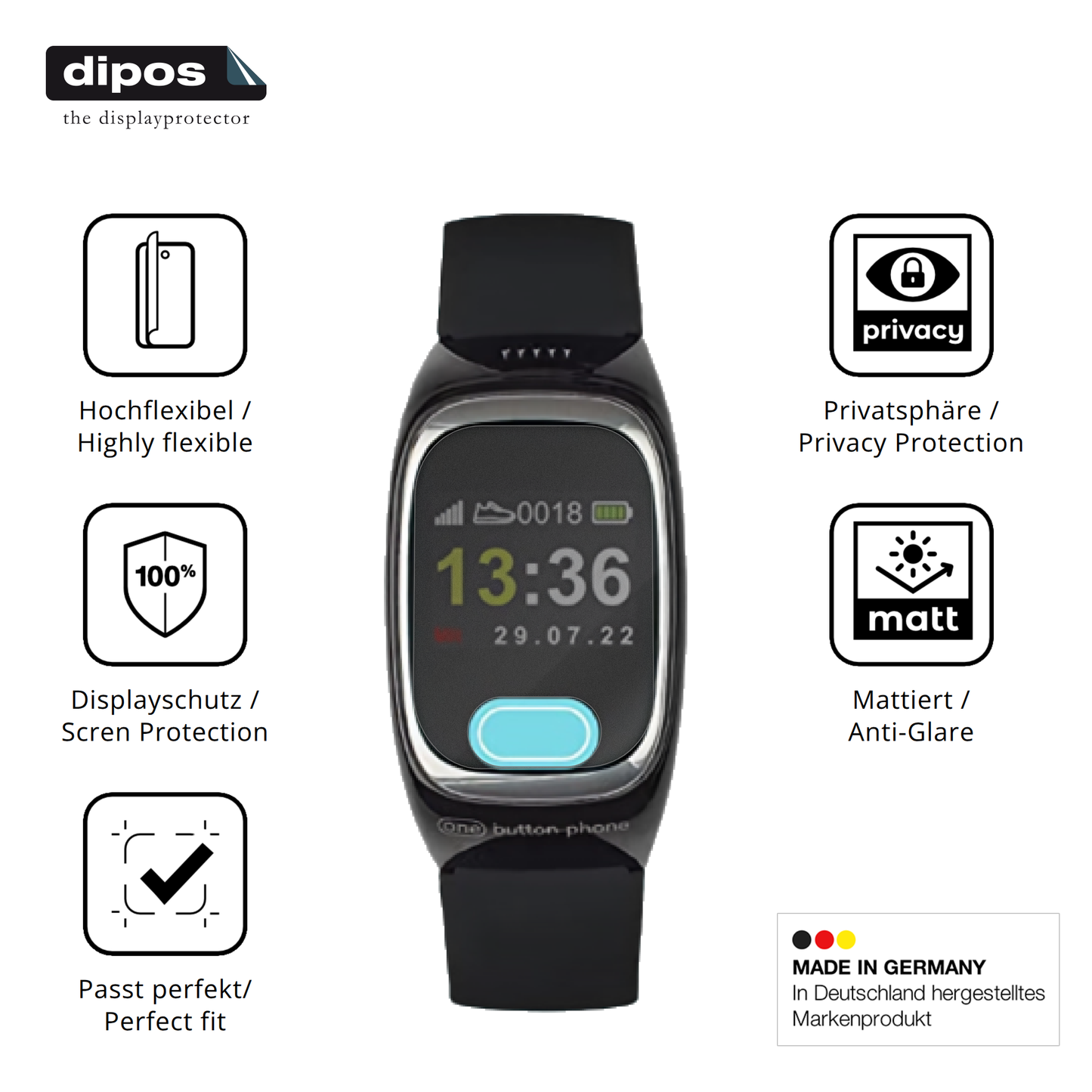 Full Cover Privacy Blickschutzfolie für One Button Phone Model 2022