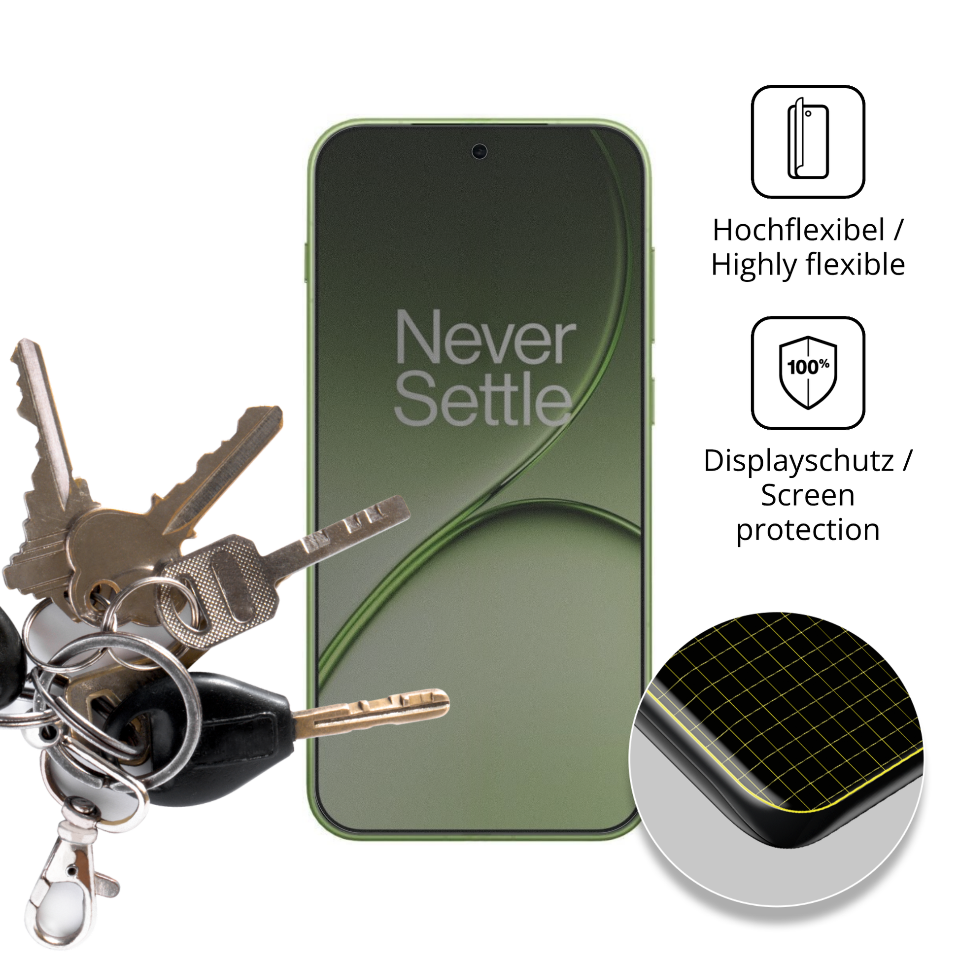 dipos Displayschutz f�r OnePlus 15T, mit Blickschutzfilter und perfekter Passform auch f�r die Rundungen