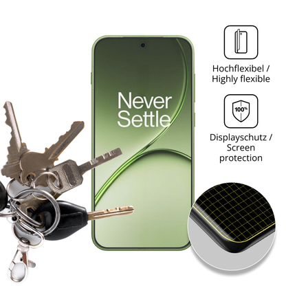 dipos Displayschutz f�r OnePlus 15T, transparente Oberfl�che, perfekte Passform auch f�r die Rundungen
