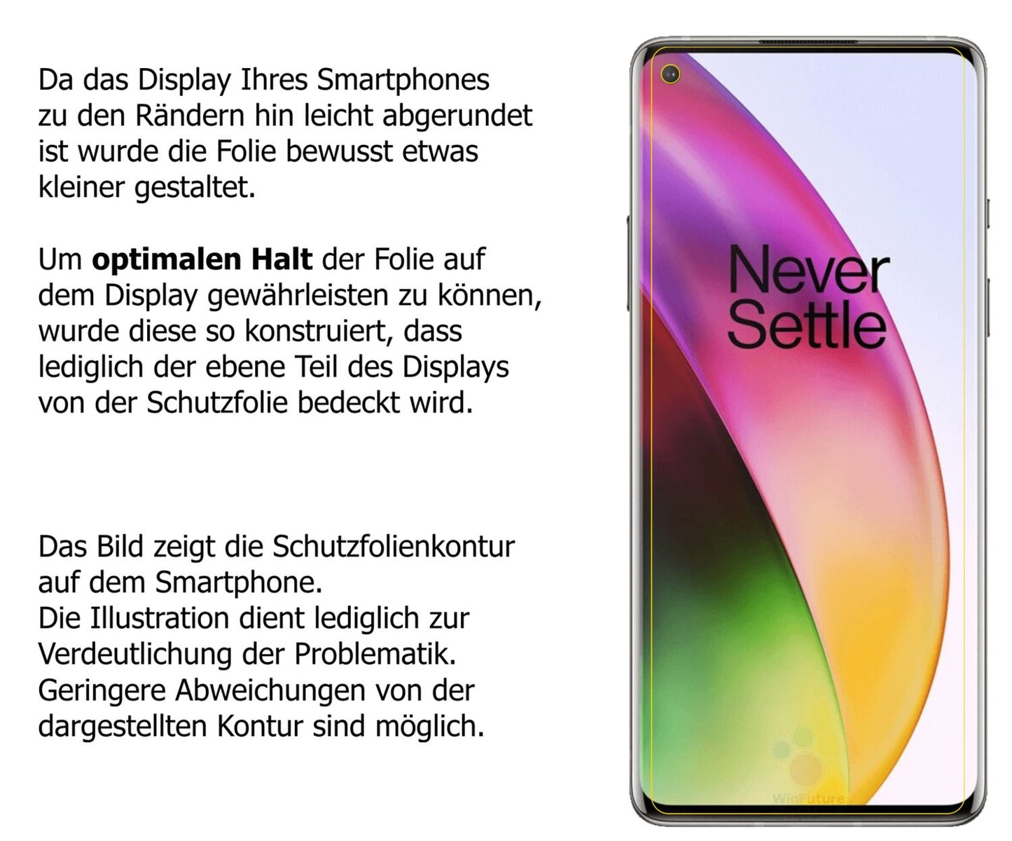 dipos Displayschutz für OnePlus 8, mattierte Oberfläche, robuste Festigkeit und perfekte Passform