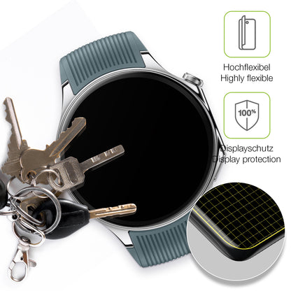 dipos Displayschutz für OnePlus Watch 2, transparente Oberfläche, perfekte Passform auch für die Rundungen