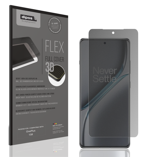 Blickschutzfolie von dipos passend für oneplus15r, 100% Displayabdeckung und blasenfreie Montage