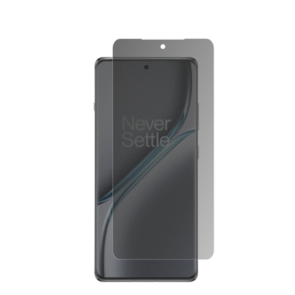 oneplus15r mit aufgebrachter dipos Flex Schutzfolie, die seitliche Einblicke blockiert