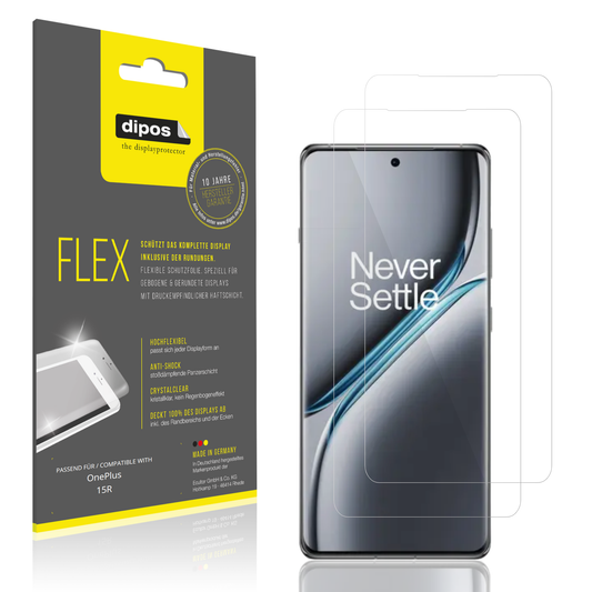 Klare Displayschutzfolie von dipos passend für oneplus15r, 100% Displayabdeckung und blasenfreie Montage