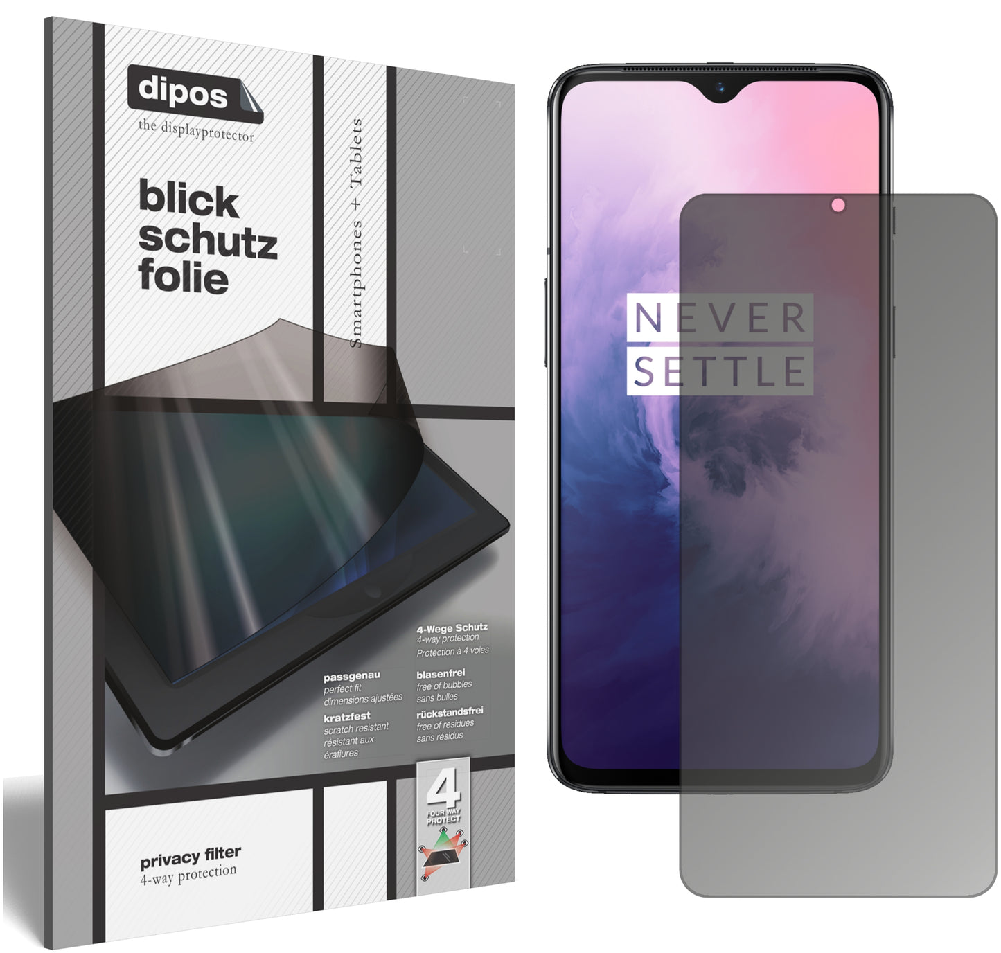 Blickschutzfolie für OnePlus 7 matt Schutzfolie Privacy