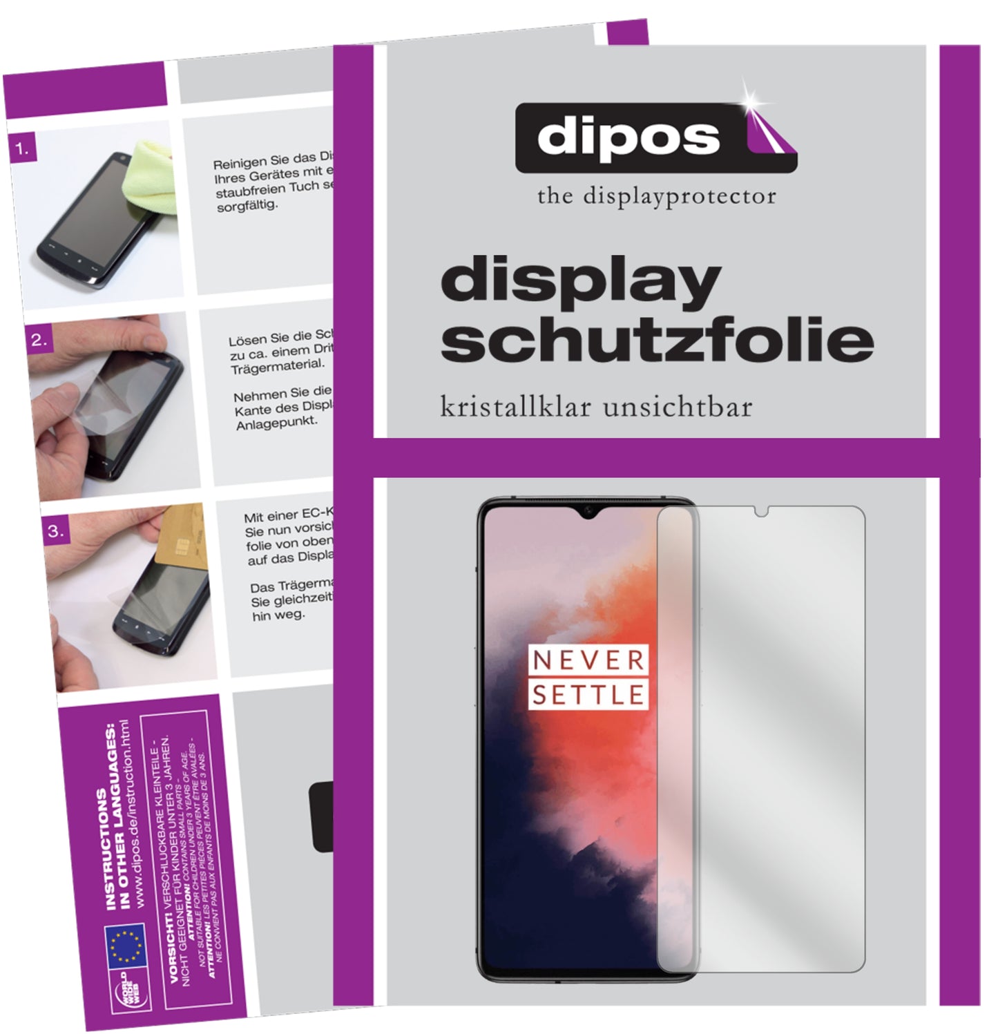 Kristallklare, dünne Schutzfolie: Kratzfest & passgenau für OnePlus-7T