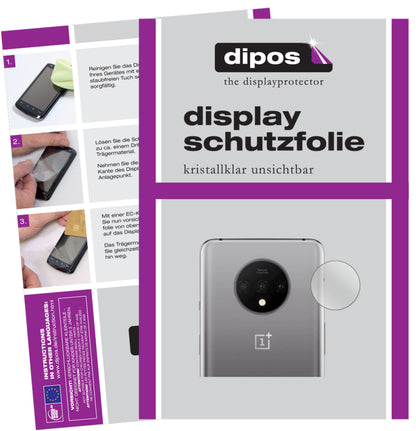 Klare Displayschutzfolie von dipos passend für OnePlus 7T Kameralinse, präziser Zuschnitt und blasenfrei montiert