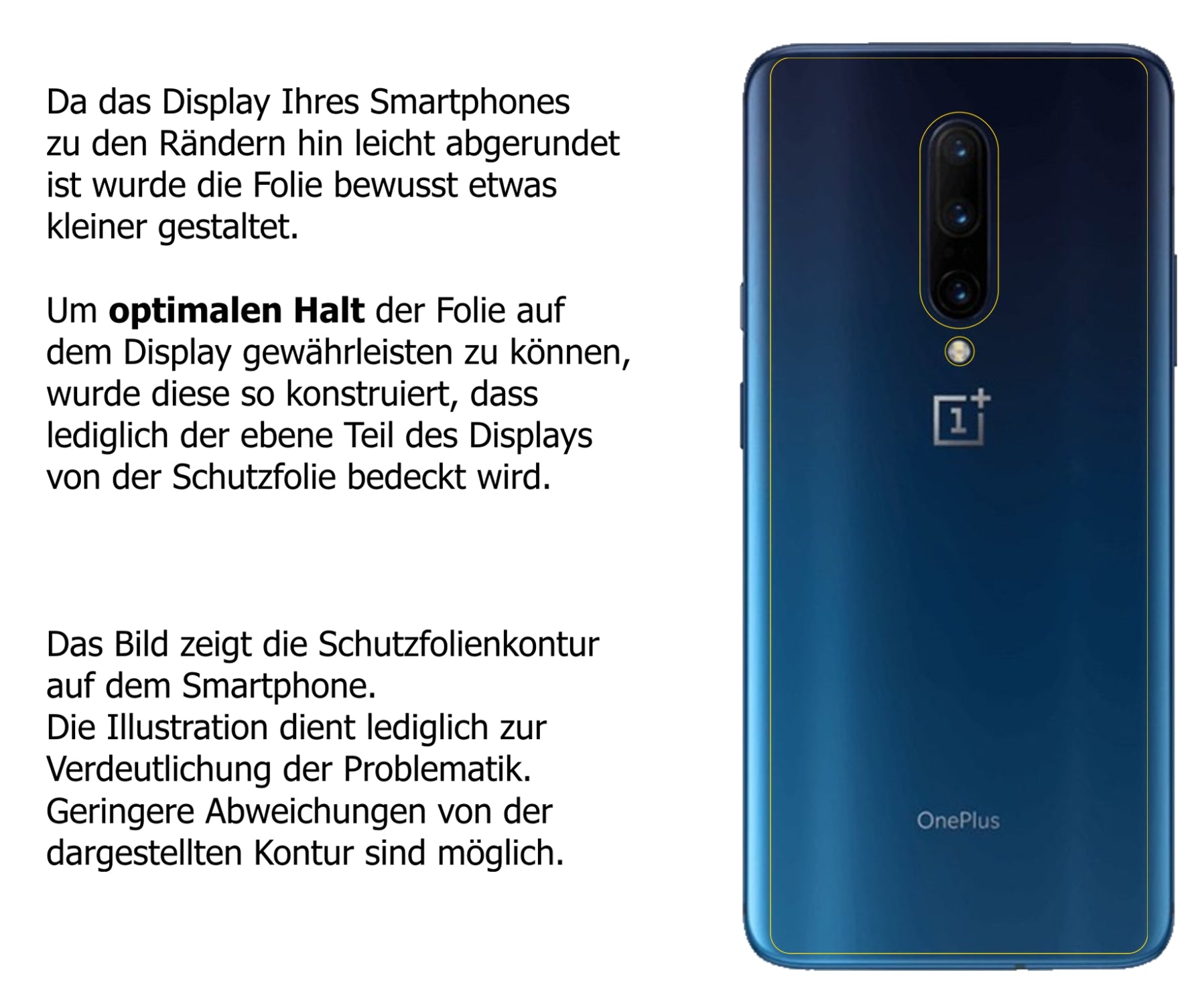 Dünne und klare Folie passend zugeschnitten für OnePlus 7T Pro Rückseite