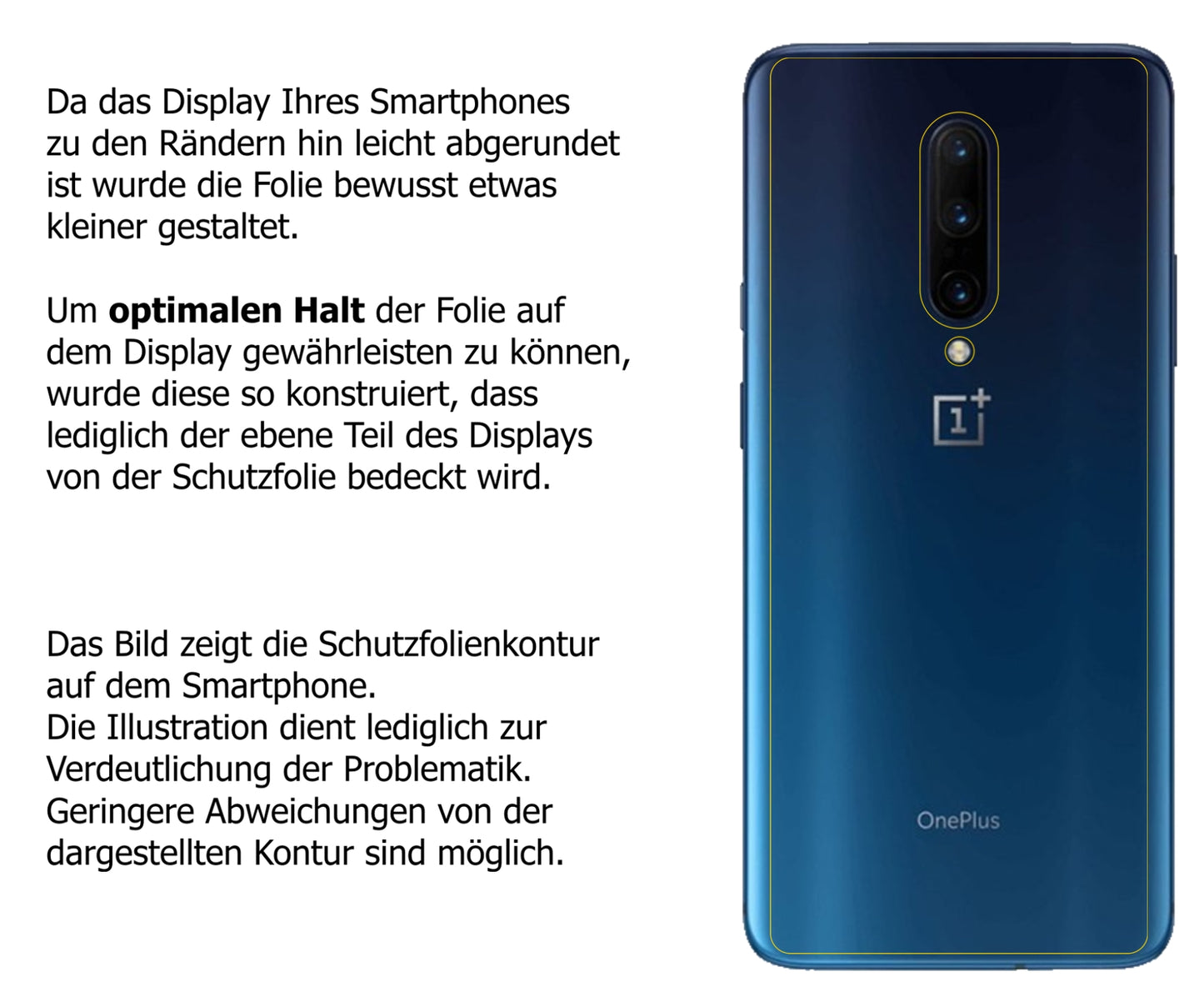 1x Schutzfolie matt für OnePlus 7T Pro Rückseite Display-Schutzfolie