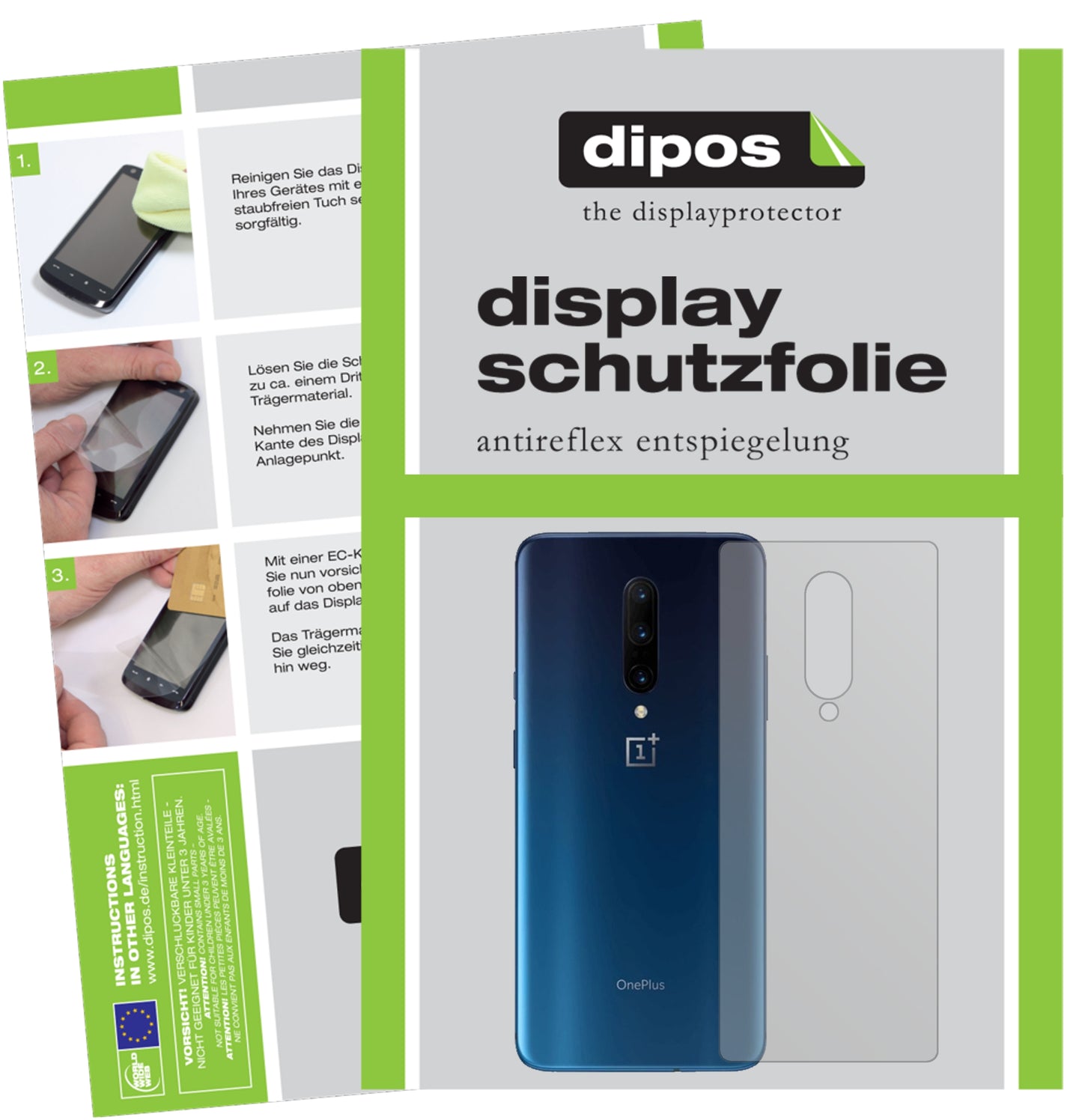 Mattes Panzerglas: Entspiegelte, dünne Folie, Fingerabdruckresistenz und Bildschirmschutz für OnePlus-7T Pro McLaren Edition Rückseite