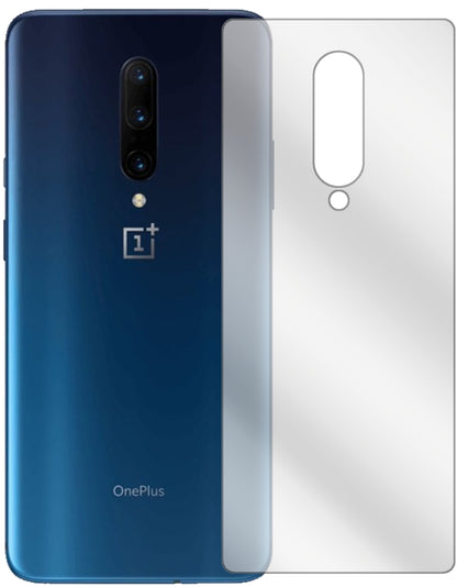 OnePlus7T Pro Rückseite mit aufgebrachter dipos Displayschutzfolie, glasklare Darstellung ohne Einschränkungen