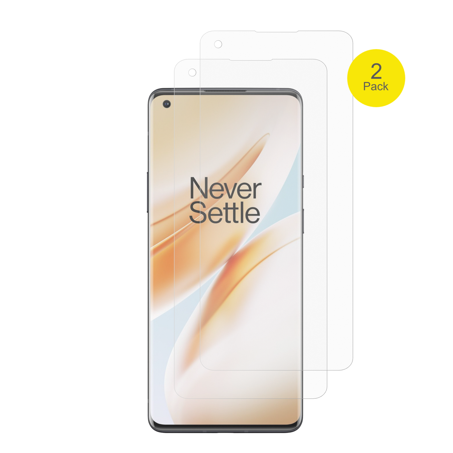 oneplus8 pro case friendly mit aufgebrachter dipos Flex Schutzfolie, glasklare Darstellung ohne Einschränkungen