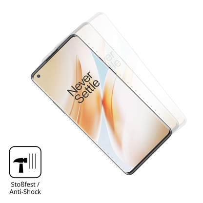 Schutz gegen Kratzer auf dem oneplus8 pro case friendly Glas durch Schlüssel, Stöße gegen die Tischkante oder Stürze