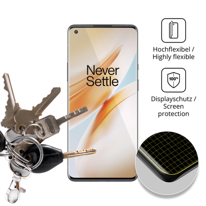 dipos Displayschutz für oneplus8 pro case friendly, transparente Oberfläche, geringe Dicke und perfekte Passform