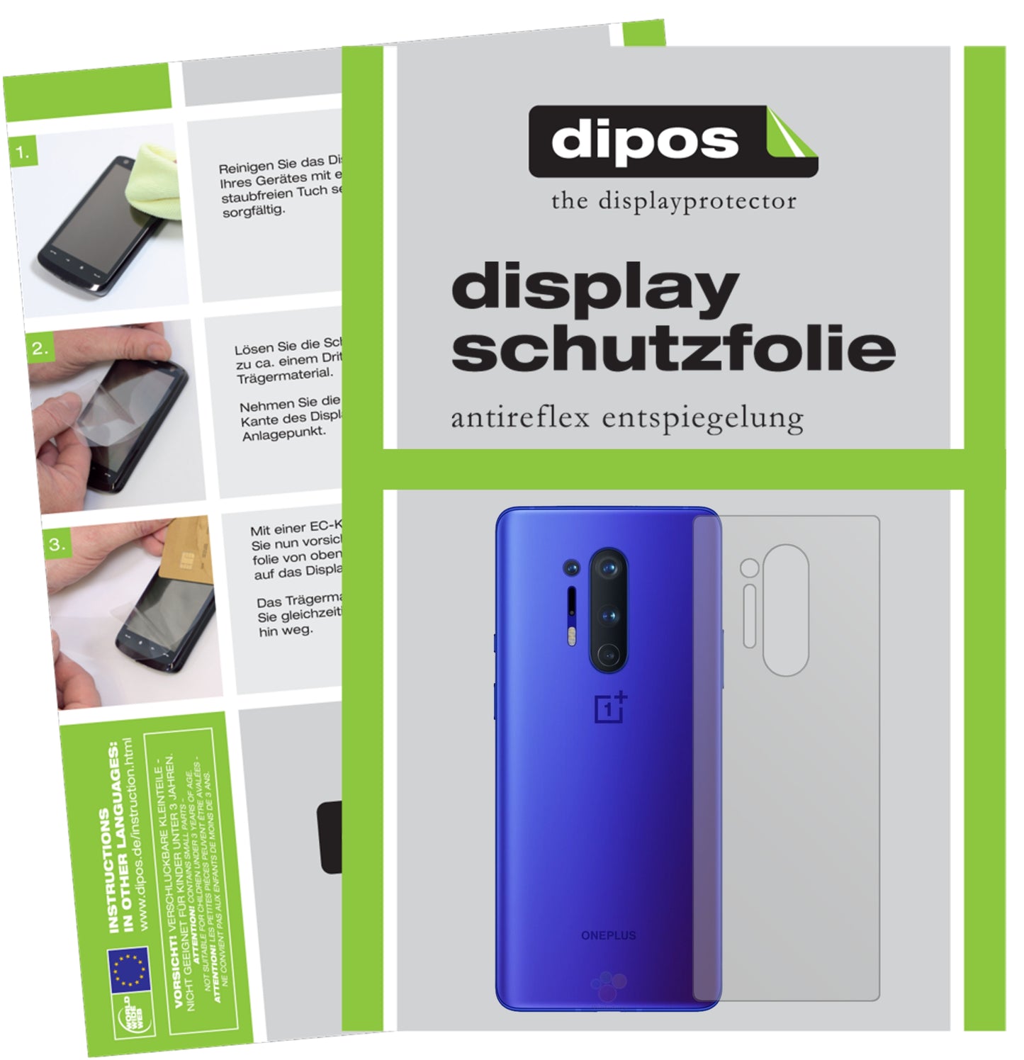 Mattes Panzerglas: Entspiegelte, dünne Folie, Fingerabdruckresistenz und Bildschirmschutz für OnePlus-8 Pro Rückseite