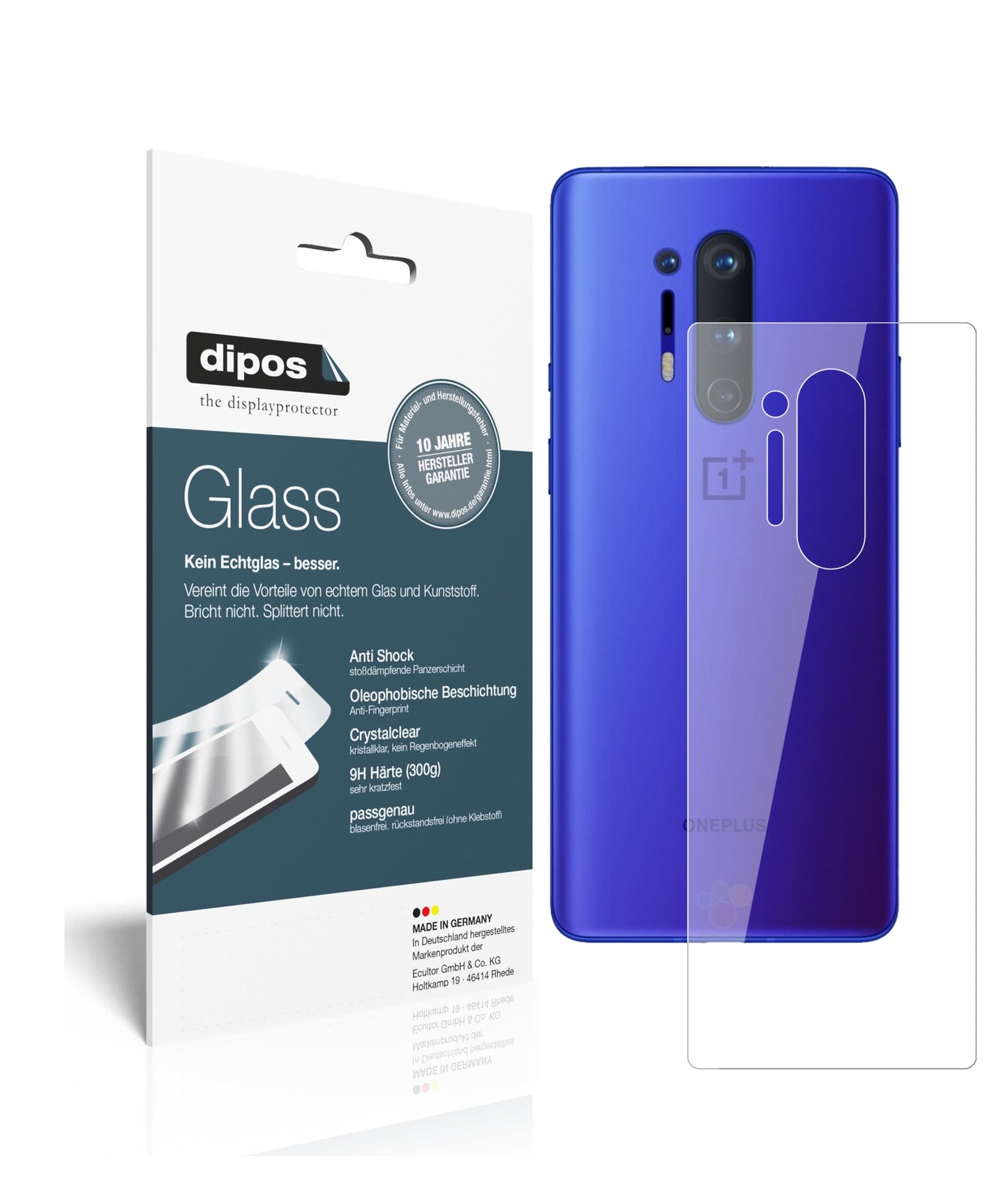 Perfekte Passform und ultimative Qualität: Unser 9H Panzerglas bietet Schutz für OnePlus-8 Pro Rückseite