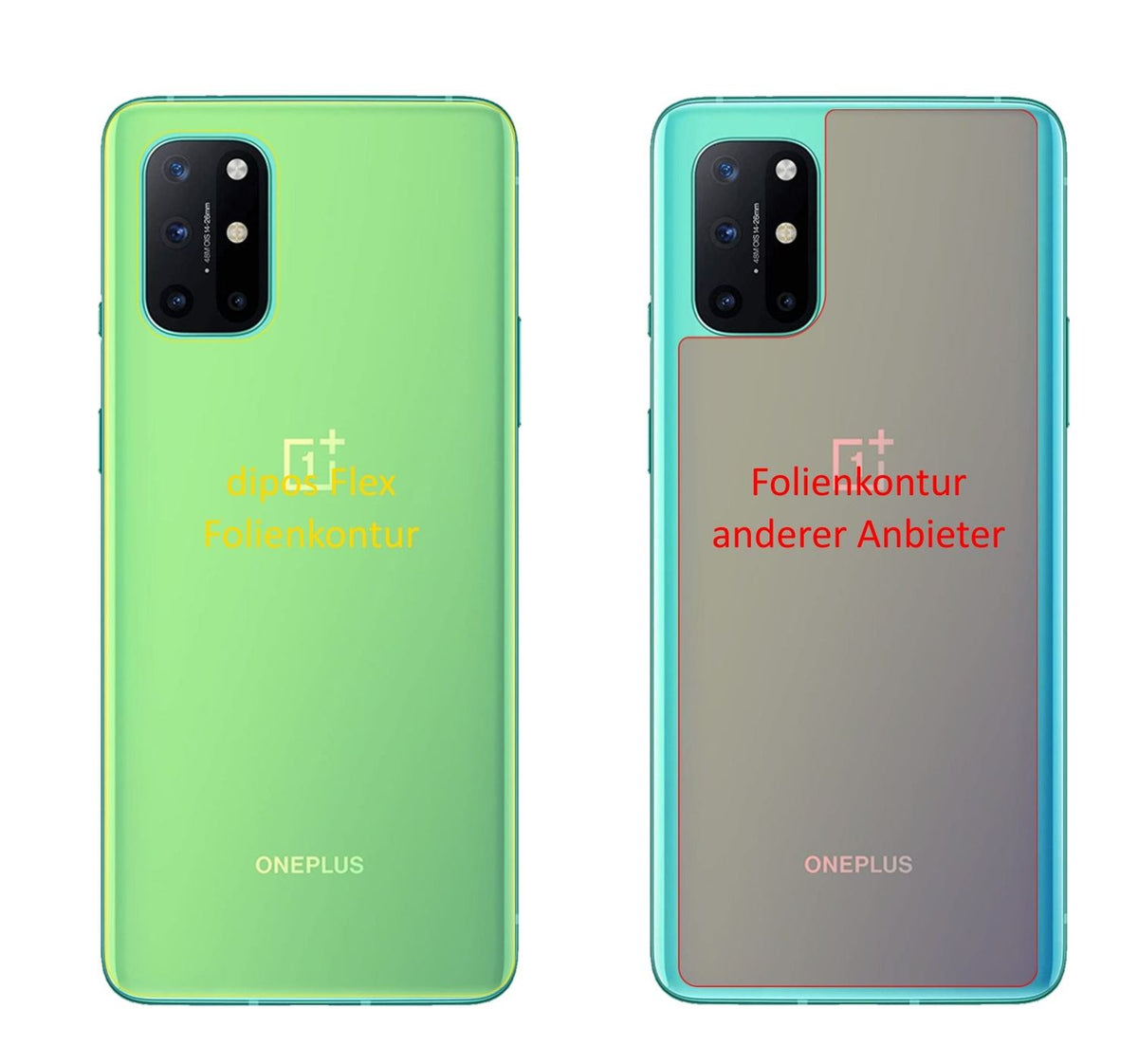 3x Screen Protector for OnePlus 8T back Protective Film covers 100% dipos Flex