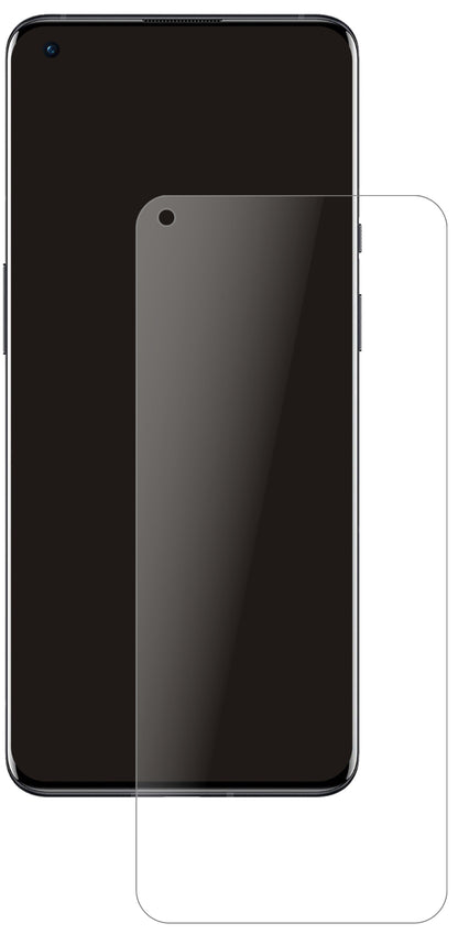 OnePlus9 5G mit aufgebrachter dipos Panzerfolie, die lästige Fingerabdrücke minimiert
