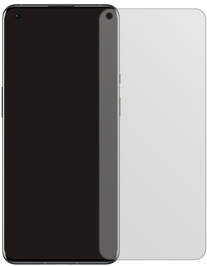 OnePlus9R mit aufgebrachter dipos Displayschutzfolie, die lästige Fingerabdrücke minimiert