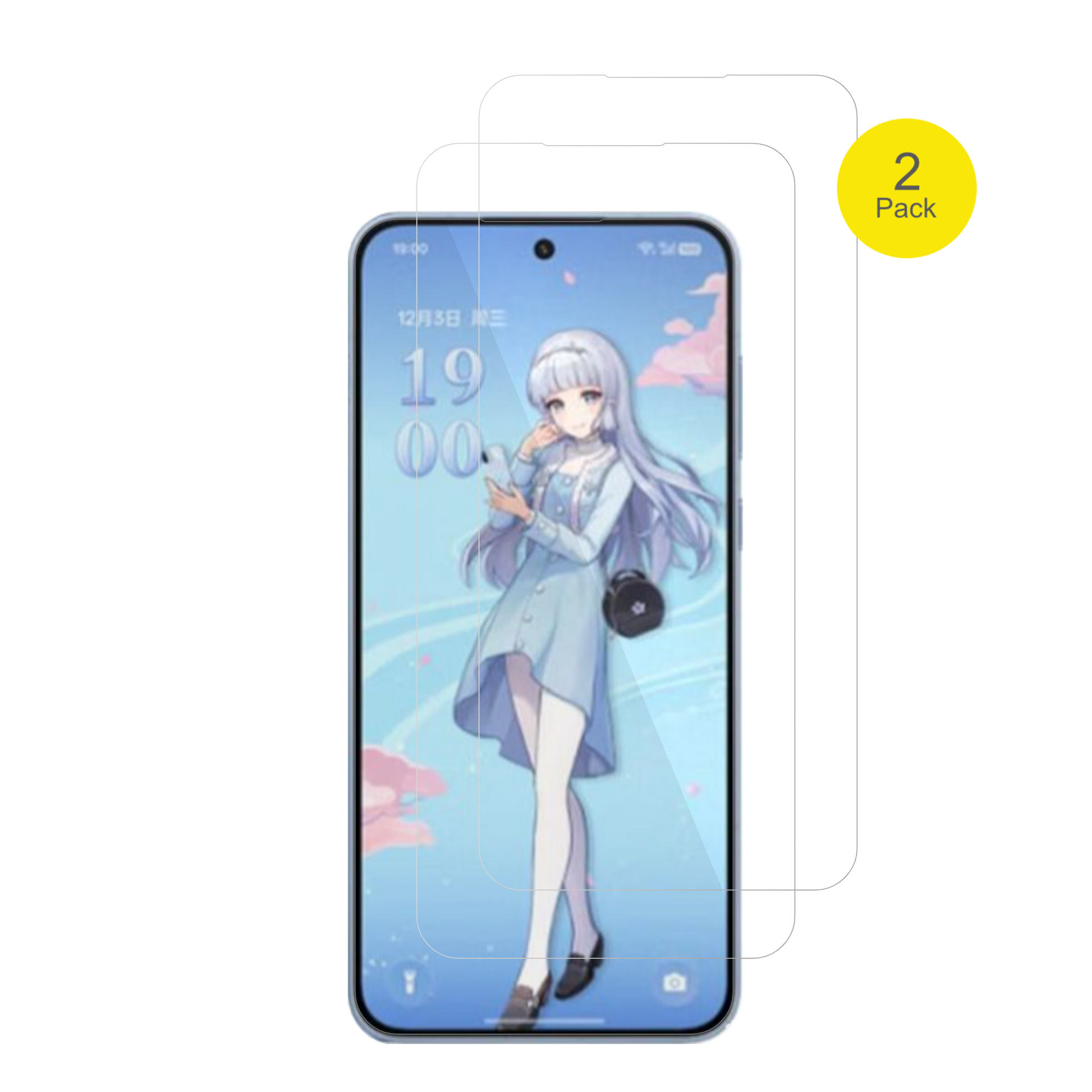 OnePlusAce 6T Genshin Impact mit aufgebrachter dipos Displayschutzfolie, glasklare Darstellung ohne Einschränkungen
