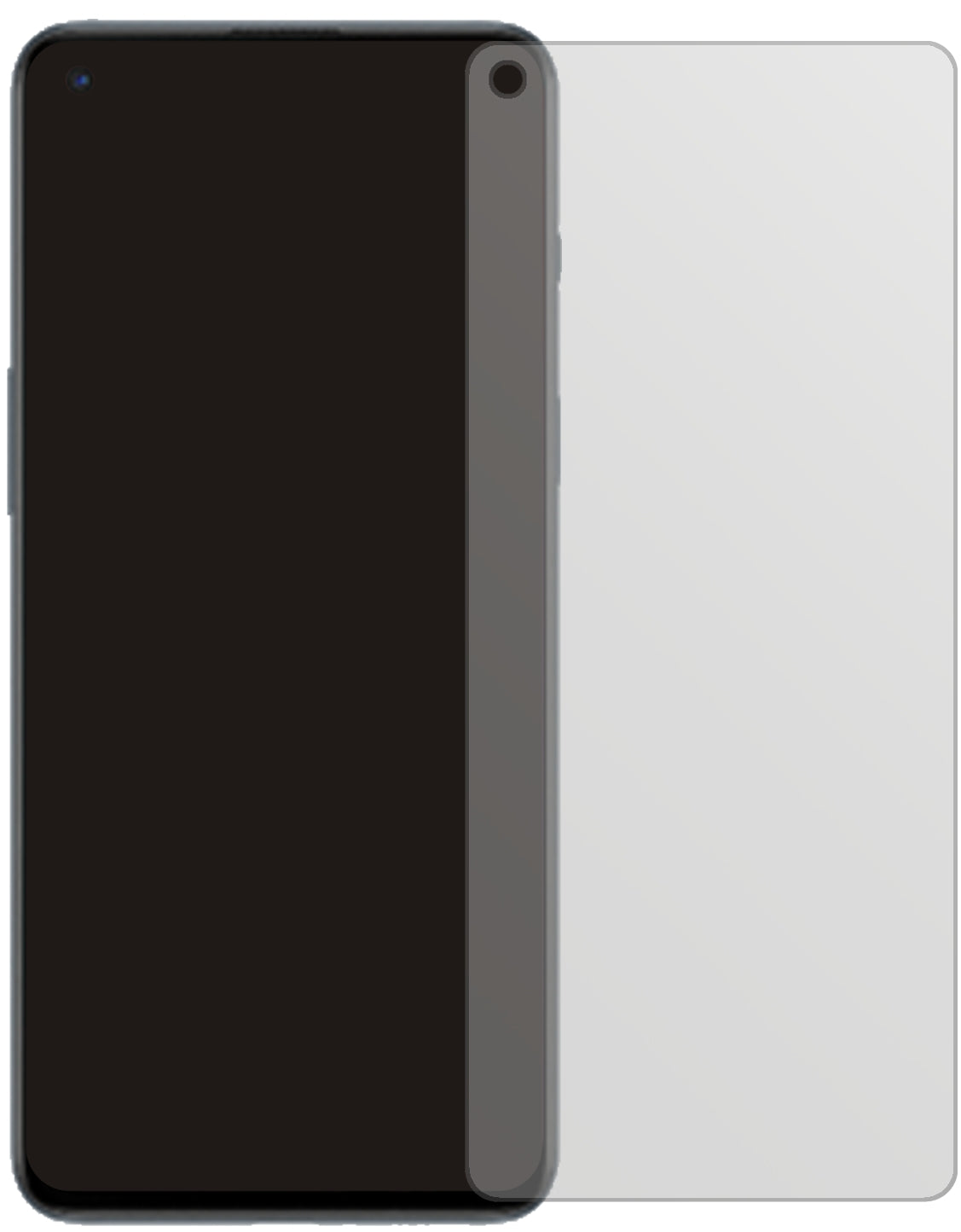 OnePlusNord 2 mit aufgebrachter dipos Displayschutzfolie, die lästige Fingerabdrücke minimiert
