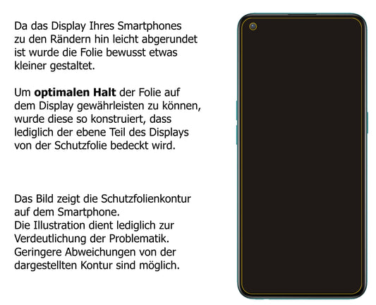 dipos Displayschutz für OnePlus Nord 2 CE, transparente Oberfläche, perfekte Passform auch für die Rundungen