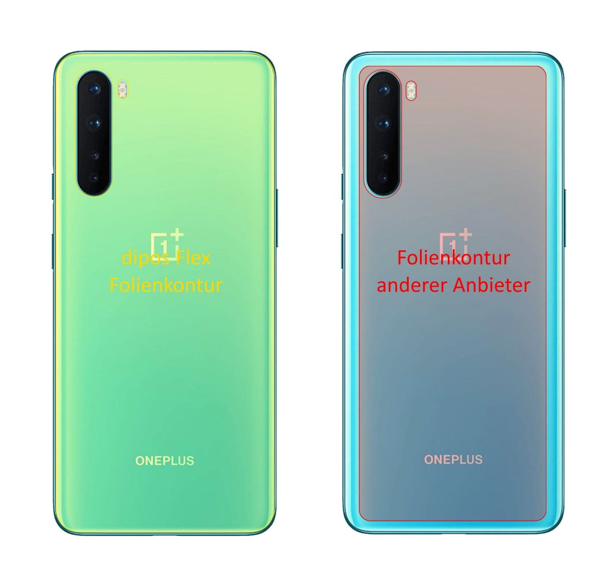 2x Screen Protector for OnePlus Nord back Protective Film covers 100% dipos Flex