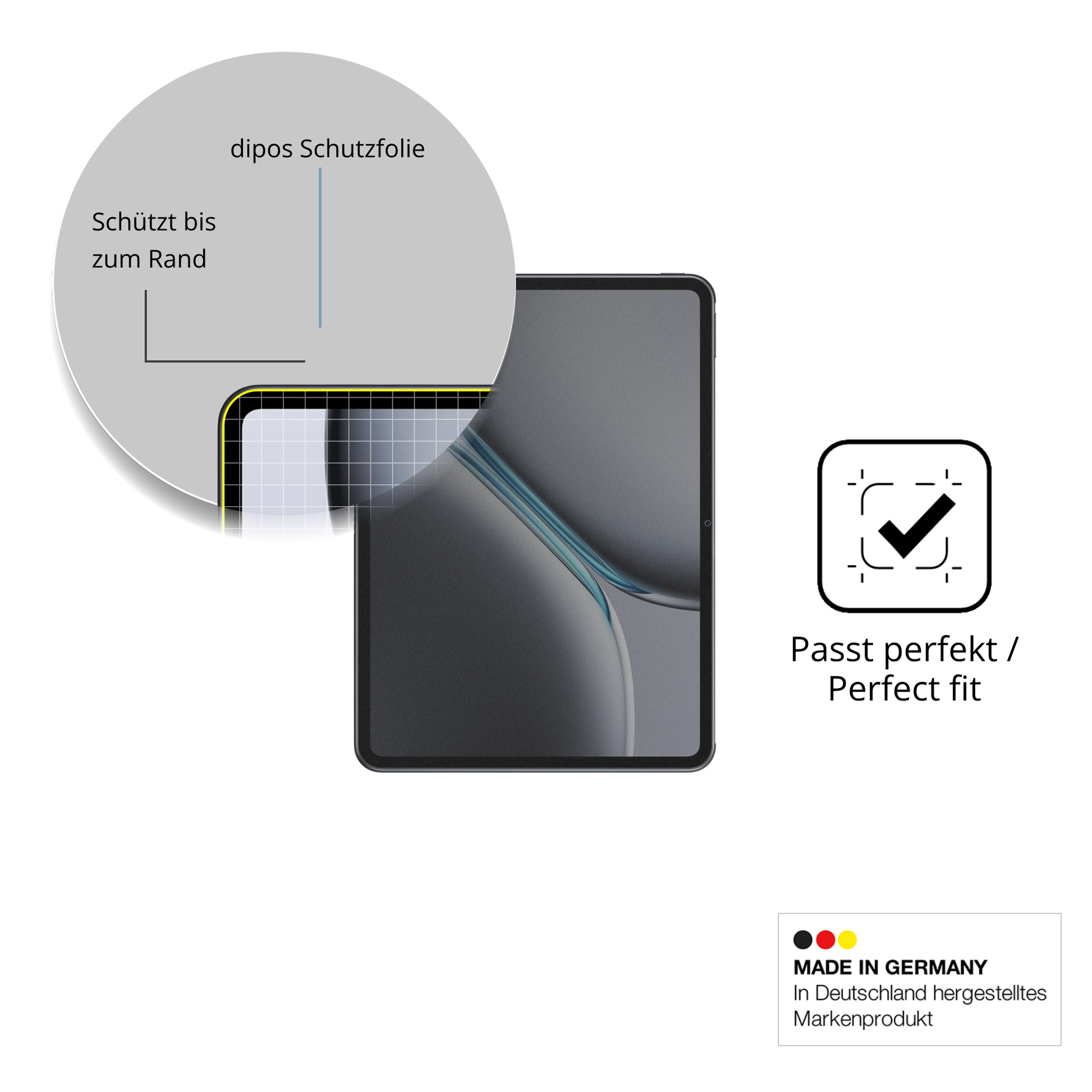 Schutz gegen Kratzer auf dem OnePlus Pad Go 2 Glas durch Schlüssel oder Ähnliches