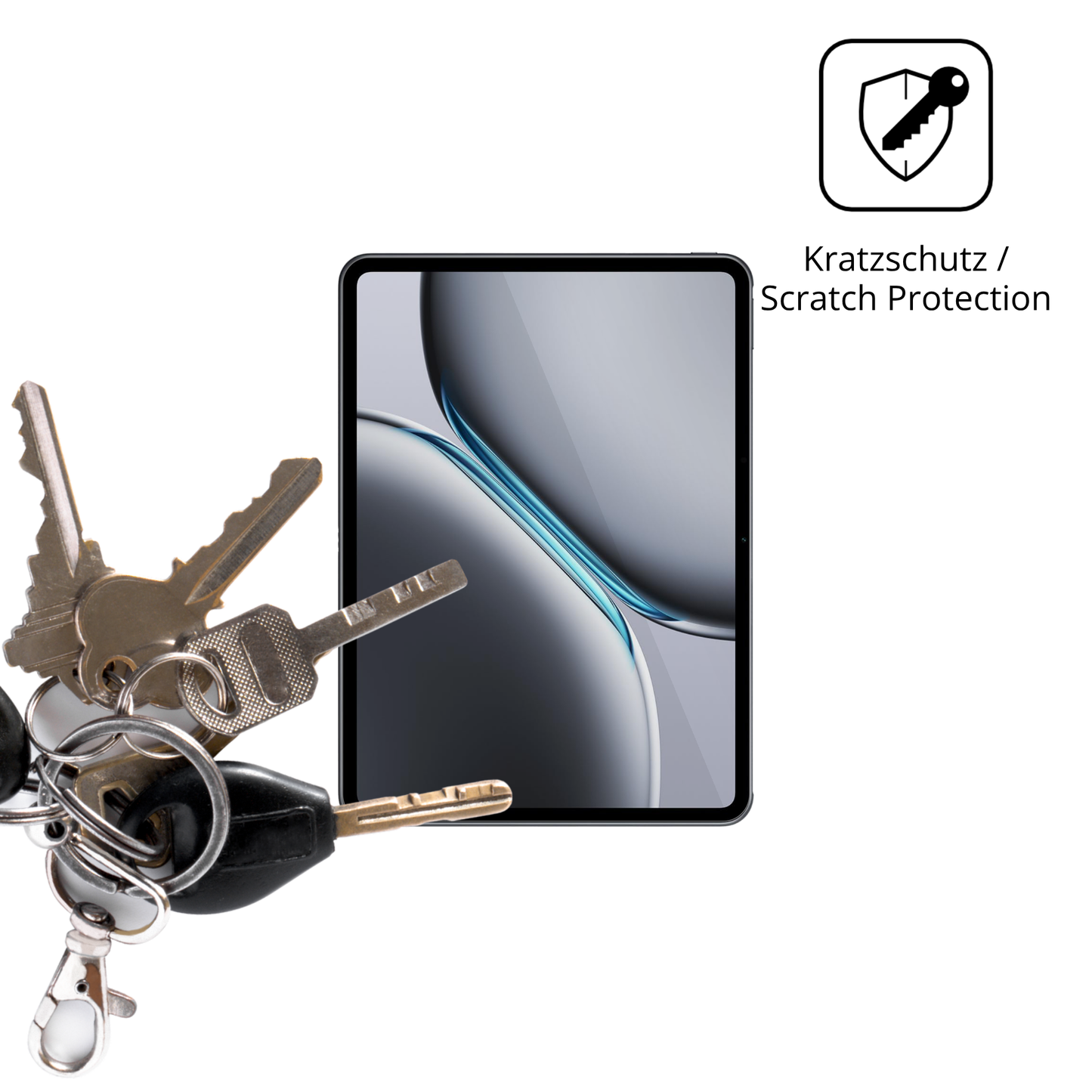 Schutz gegen Kratzer auf dem OnePlus Pad Go 2 Glas durch Schlüssel oder Ähnliches