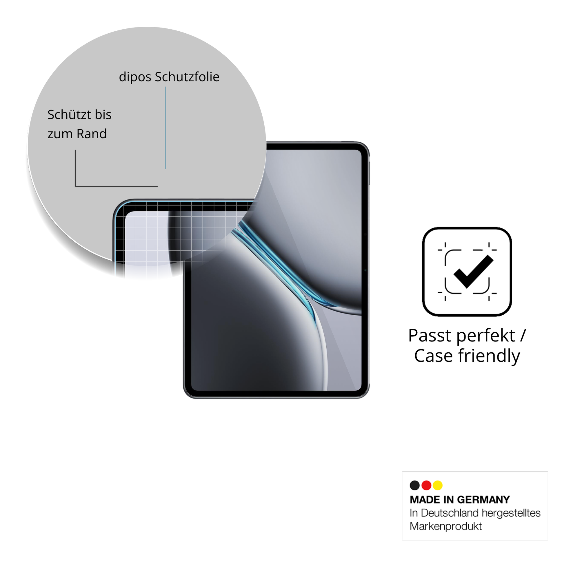 Besonders flexibler Displayschutz mit Anti-Shock-Schicht im Materialmix