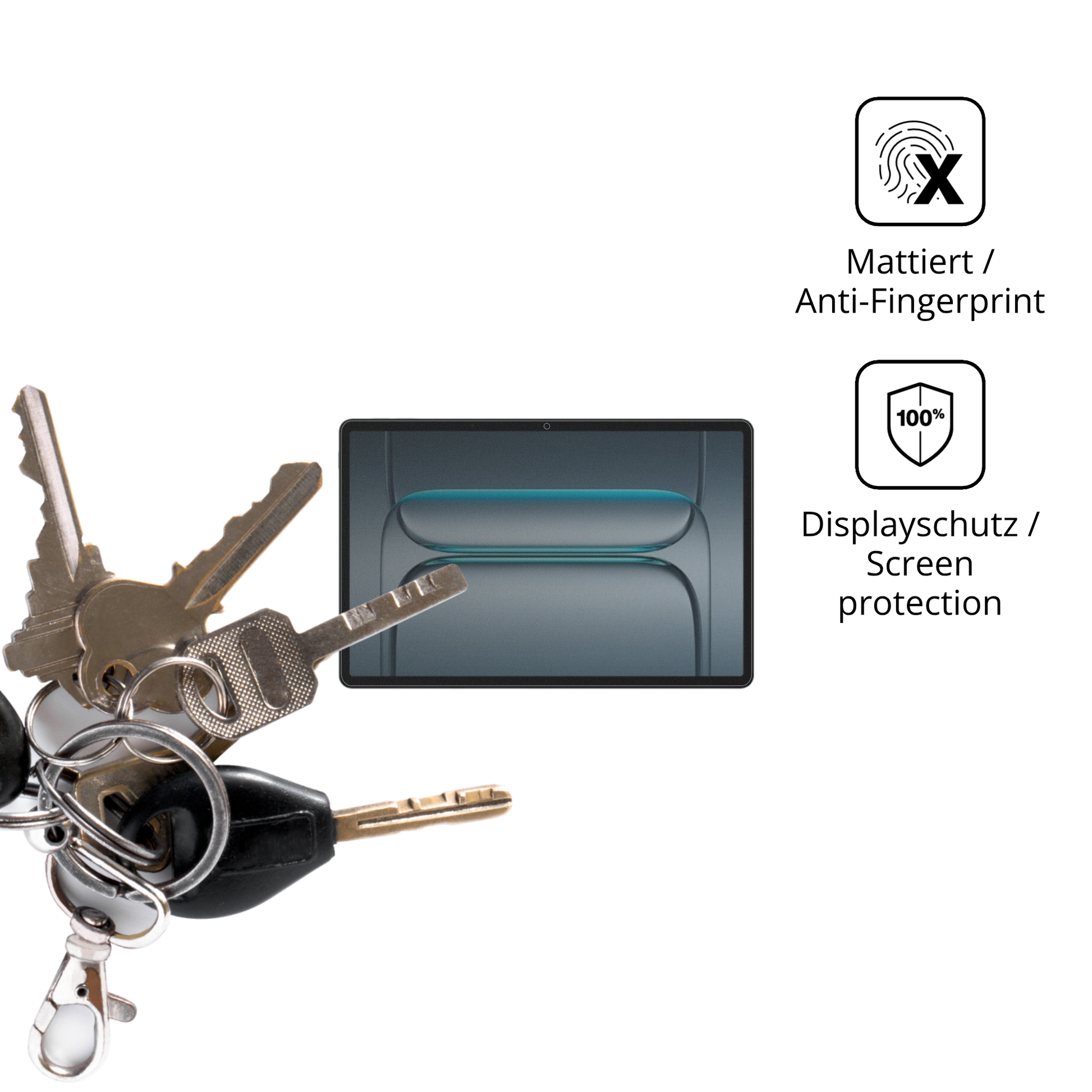 dipos Displayschutz für onepluspad lite, mattierte Oberfläche, Blickschutzfilter und perfekter Passform