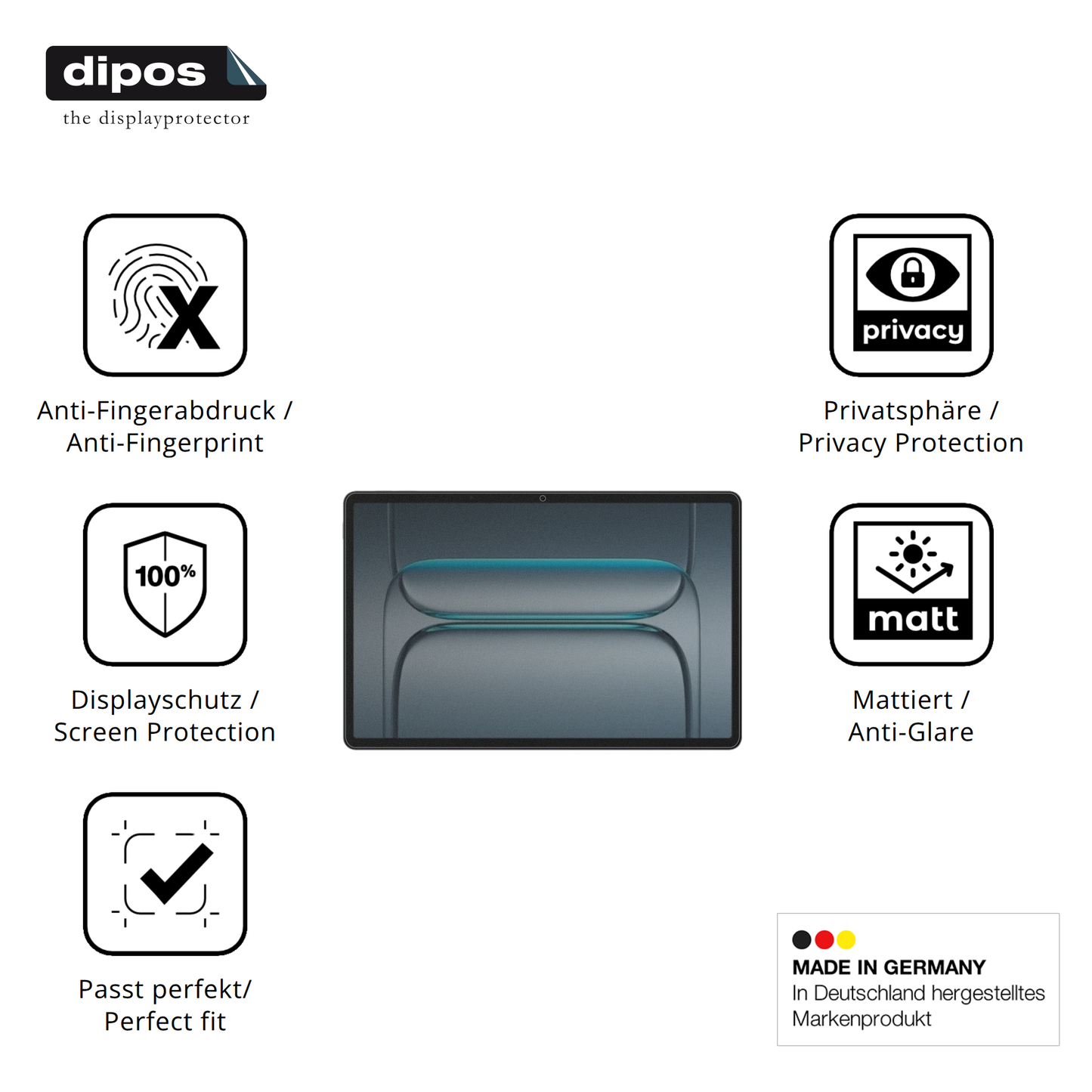 Privatsphäre-Schutz durch Sichtschutz-Folie passend zugeschnitten für onepluspad lite