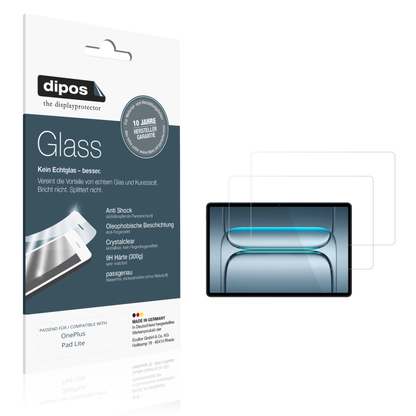 Klare Displayschutzfolie von dipos passend für onepluspad lite, 9H kratzfest und blasenfrei montiert