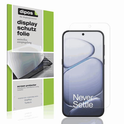 Matte Displayschutzfolie von dipos passend für OnePlus Turbo 6, präziser Zuschnitt und blasenfrei montiert