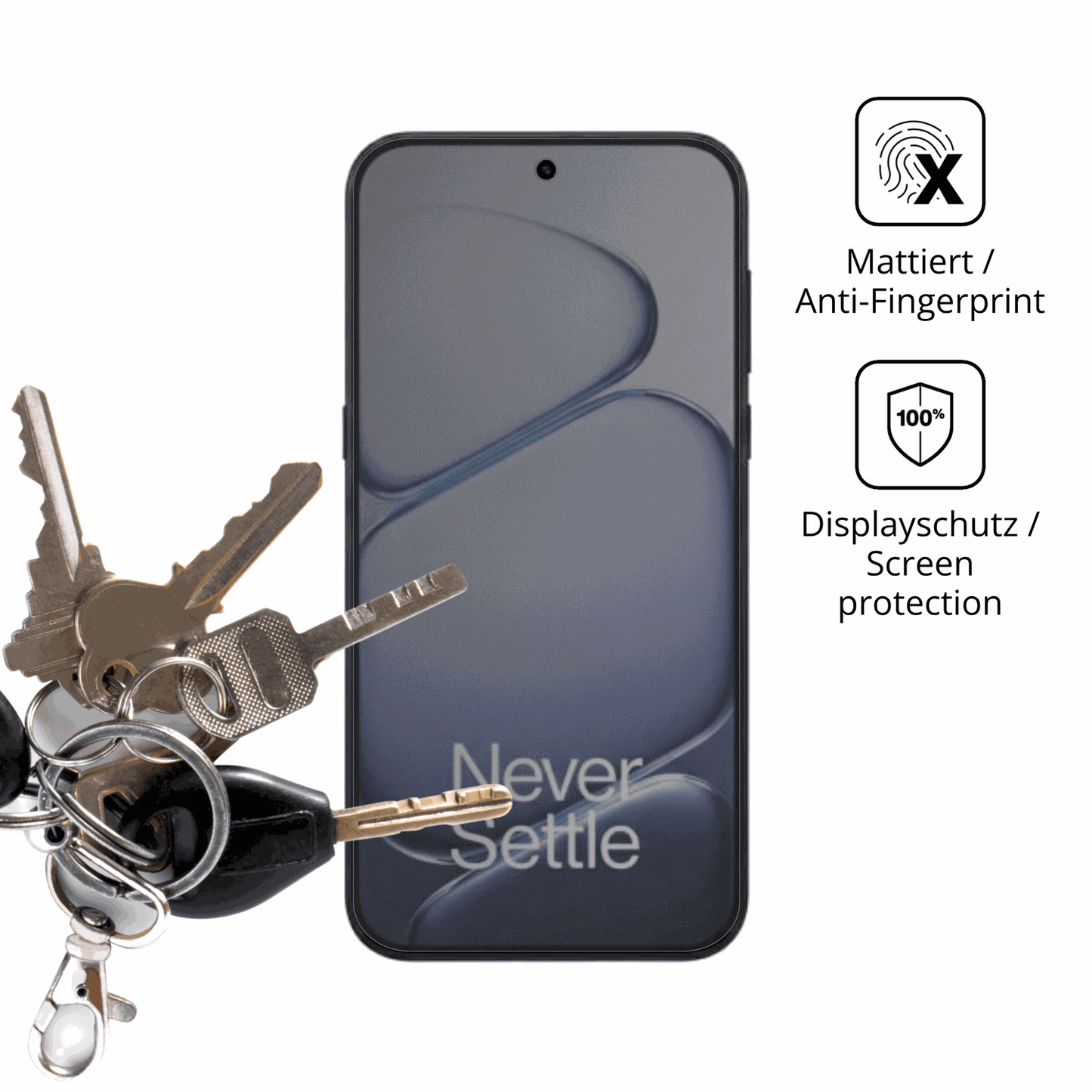 dipos Displayschutz für OnePlus Turbo 6, mattierte Oberfläche, Blickschutzfilter und perfekter Passform