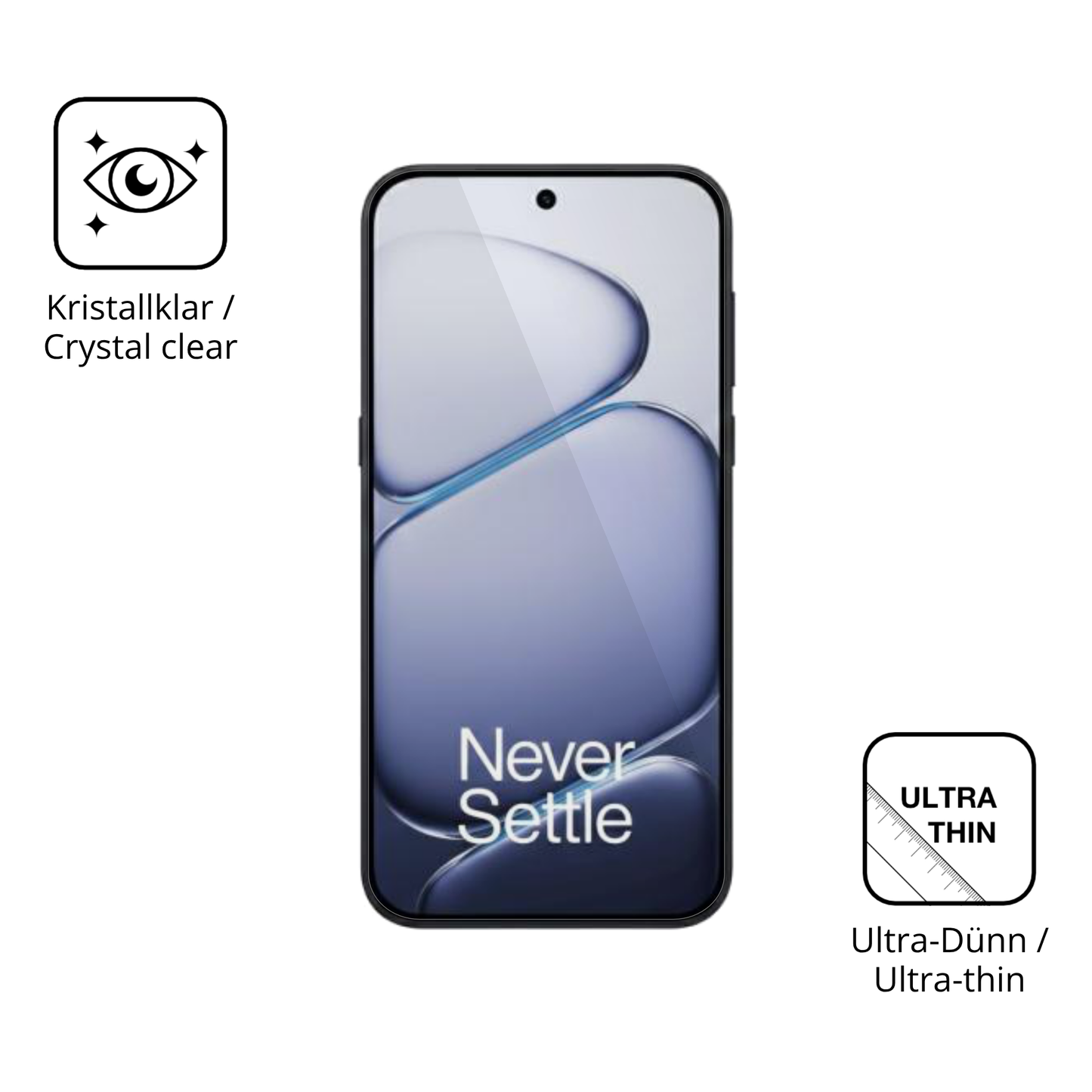 Dünne und klare Folie passend zugeschnitten für OnePlus Turbo 6V