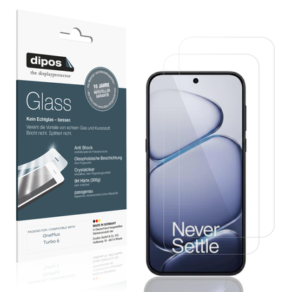 Klare Displayschutzfolie von dipos passend für OnePlus Turbo 6, 9H kratzfest und blasenfrei montiert
