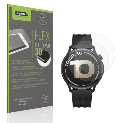 Matte Displayschutzfolie von dipos passend für OnePlus Watch Lite, 100% Displayabdeckung und blasenfreie Montage