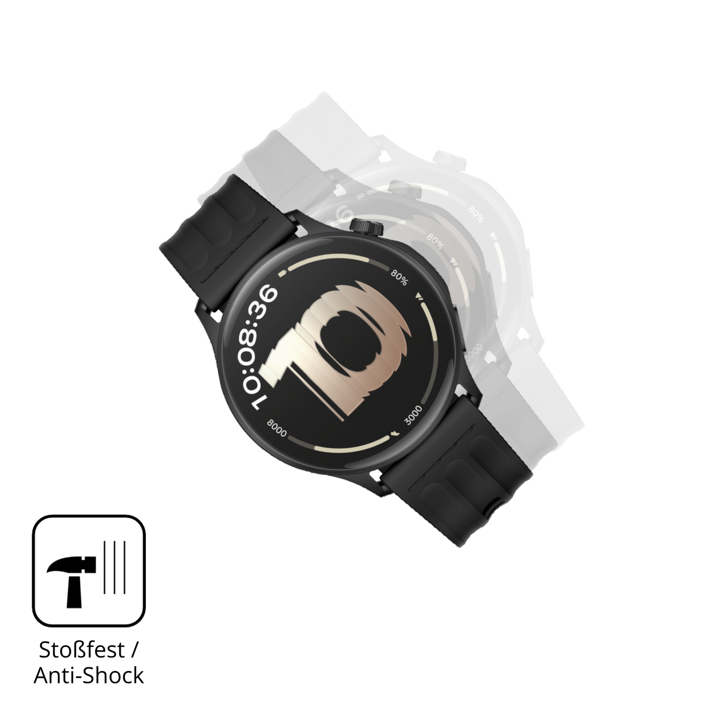 Schutz gegen Kratzer auf dem OnePlus Watch Lite Glas durch Schlüssel, Stöße gegen die Tischkante oder Stürze