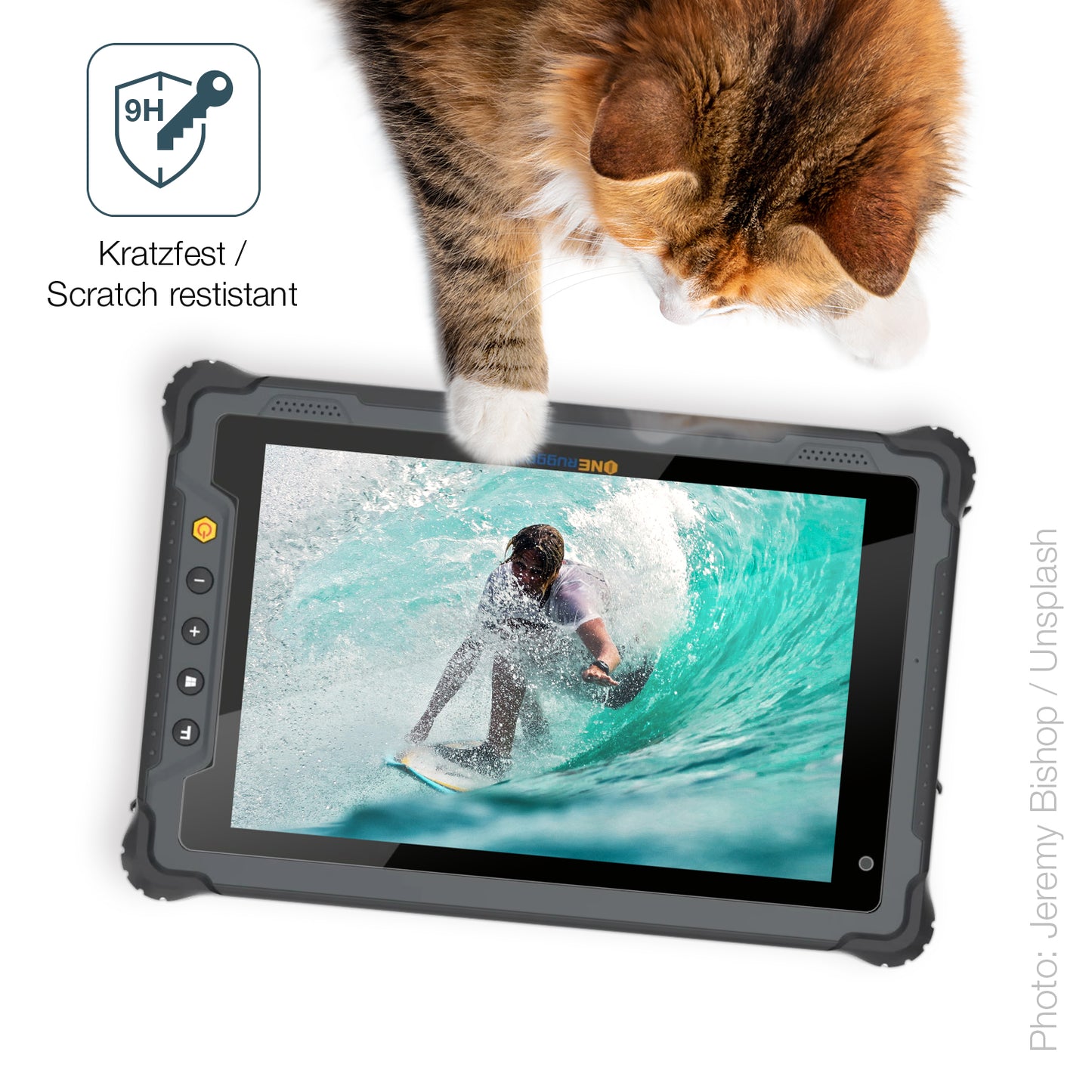 dipos Displayschutz für ONERugged Tablet M80J, transparente Oberfläche, perfekte Passform auch für die Rundungen
