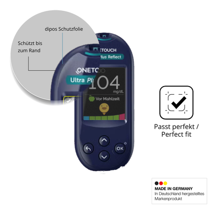 Schutz gegen Kratzer auf dem OneTouch Ultra Plus Reflect Glas durch Schlüssel oder Ähnliches