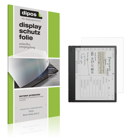 Matte Displayschutzfolie von dipos passend für onyxboox note air5 c, präziser Zuschnitt und blasenfrei montiert