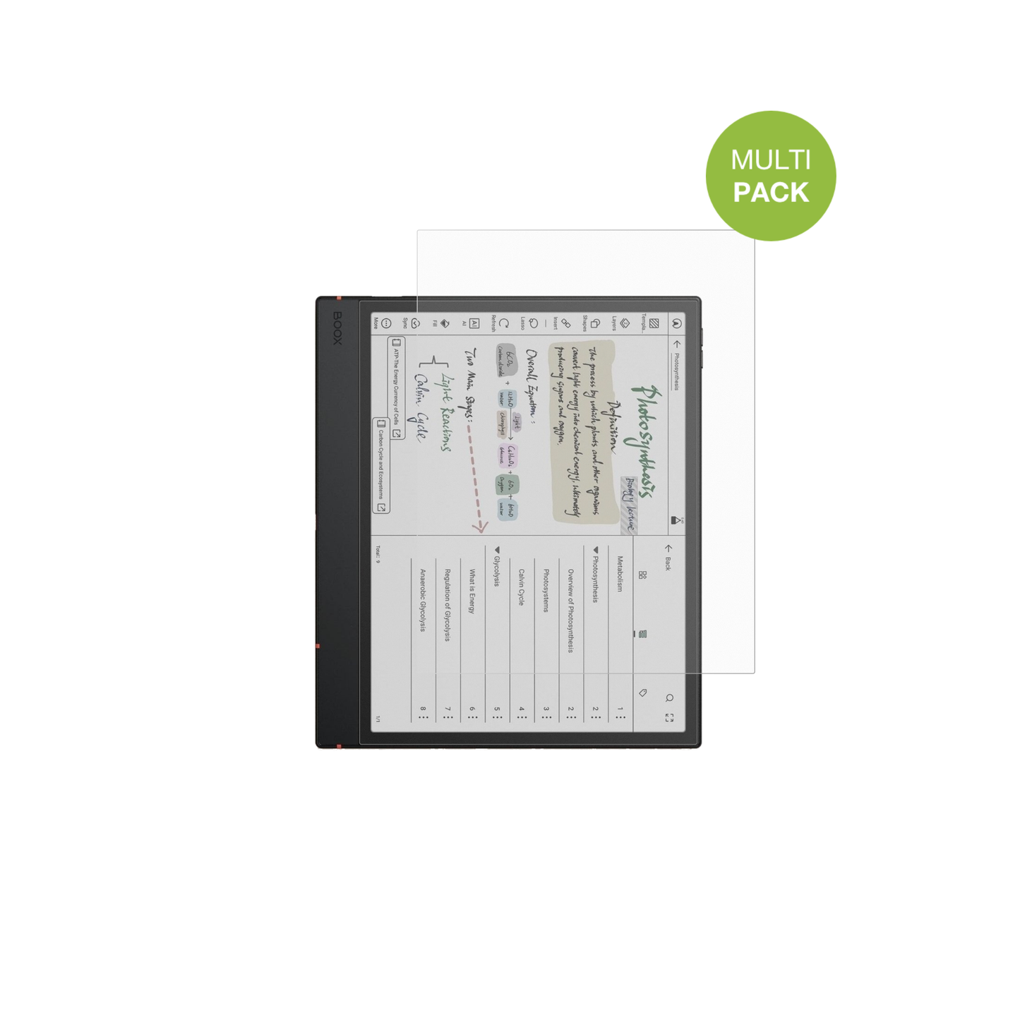 onyxboox note air5 c mit aufgebrachter dipos Displayschutzfolie, die lästige Fingerabdrücke minimiert