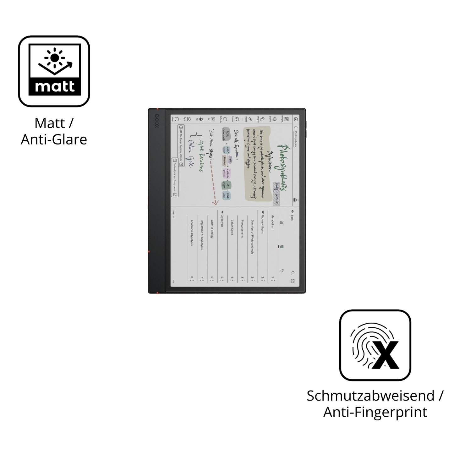 Dünne und entspiegelnde Folie passend zugeschnitten für onyxboox note air5 c
