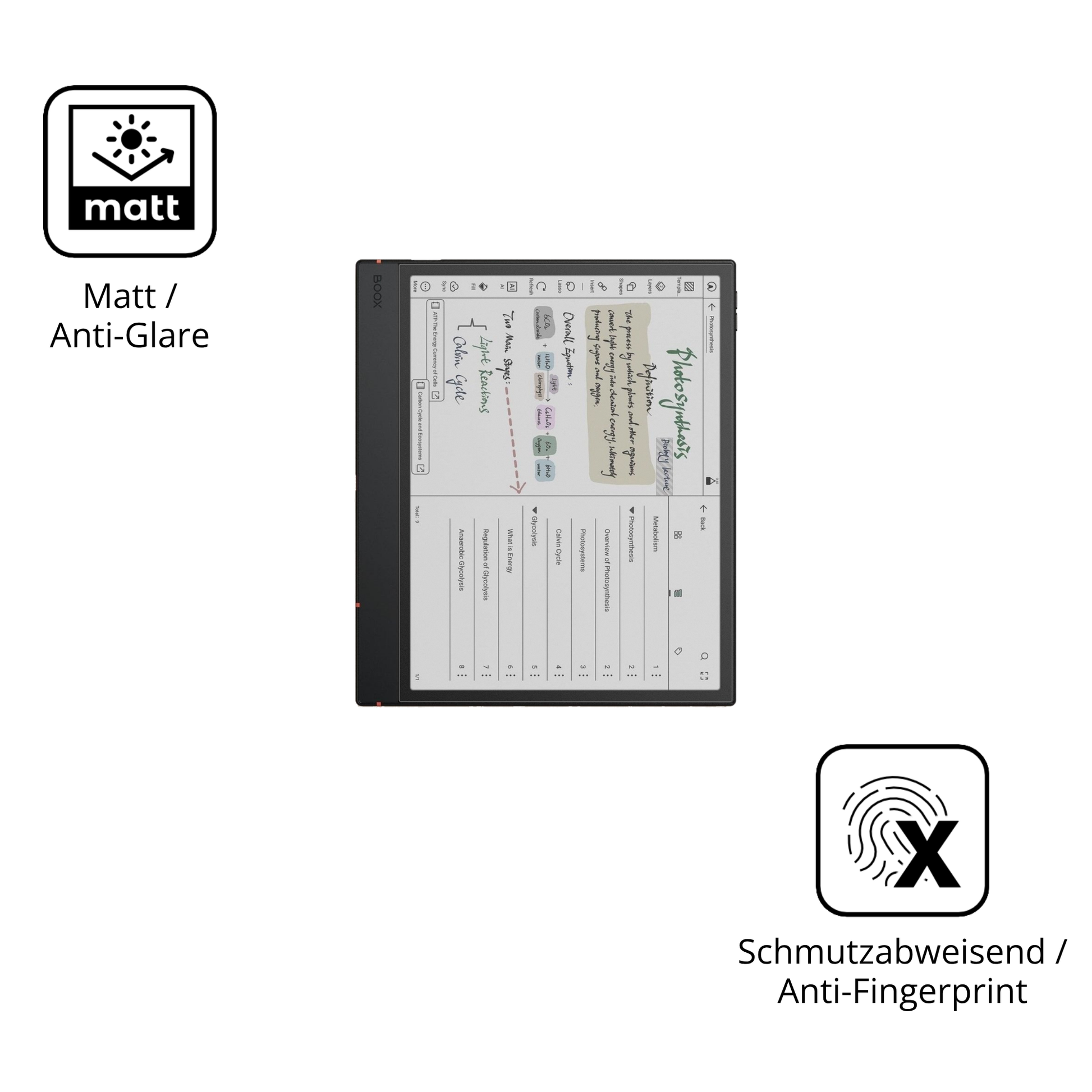 Dünne und entspiegelnde Folie passend zugeschnitten für onyxboox note air5 c