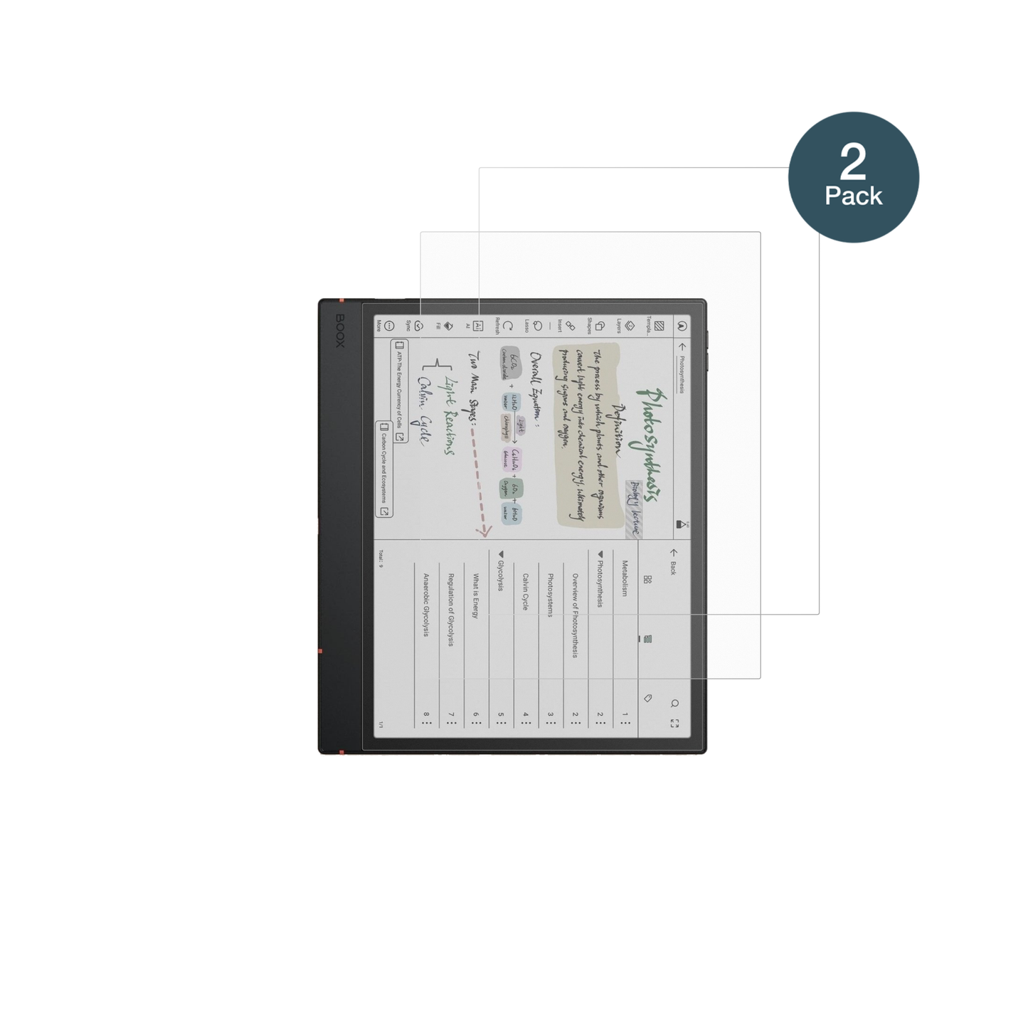 onyxboox note air5 c mit aufgebrachter dipos Panzerfolie, die lästige Fingerabdrücke minimiert